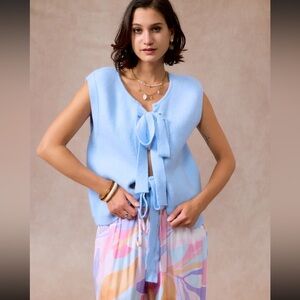 FROM PARIS FRANCE CHIC TIE FRONT KNIT VEST